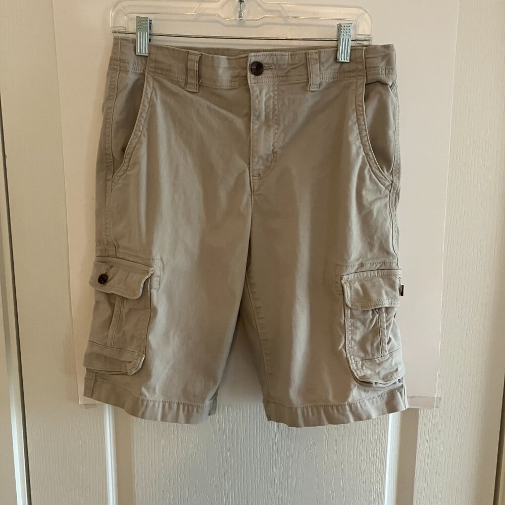 Urban Pipeline Boy's Adjustable Waist Cargo Shorts Size 18 Regular Khaki Tan